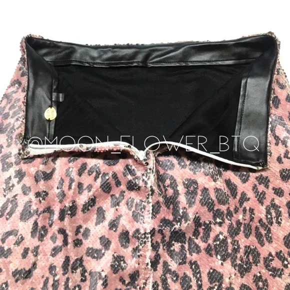 ππSALEππ Free People Cheetah Sequin Mini Skirt - Picture 11 of 13